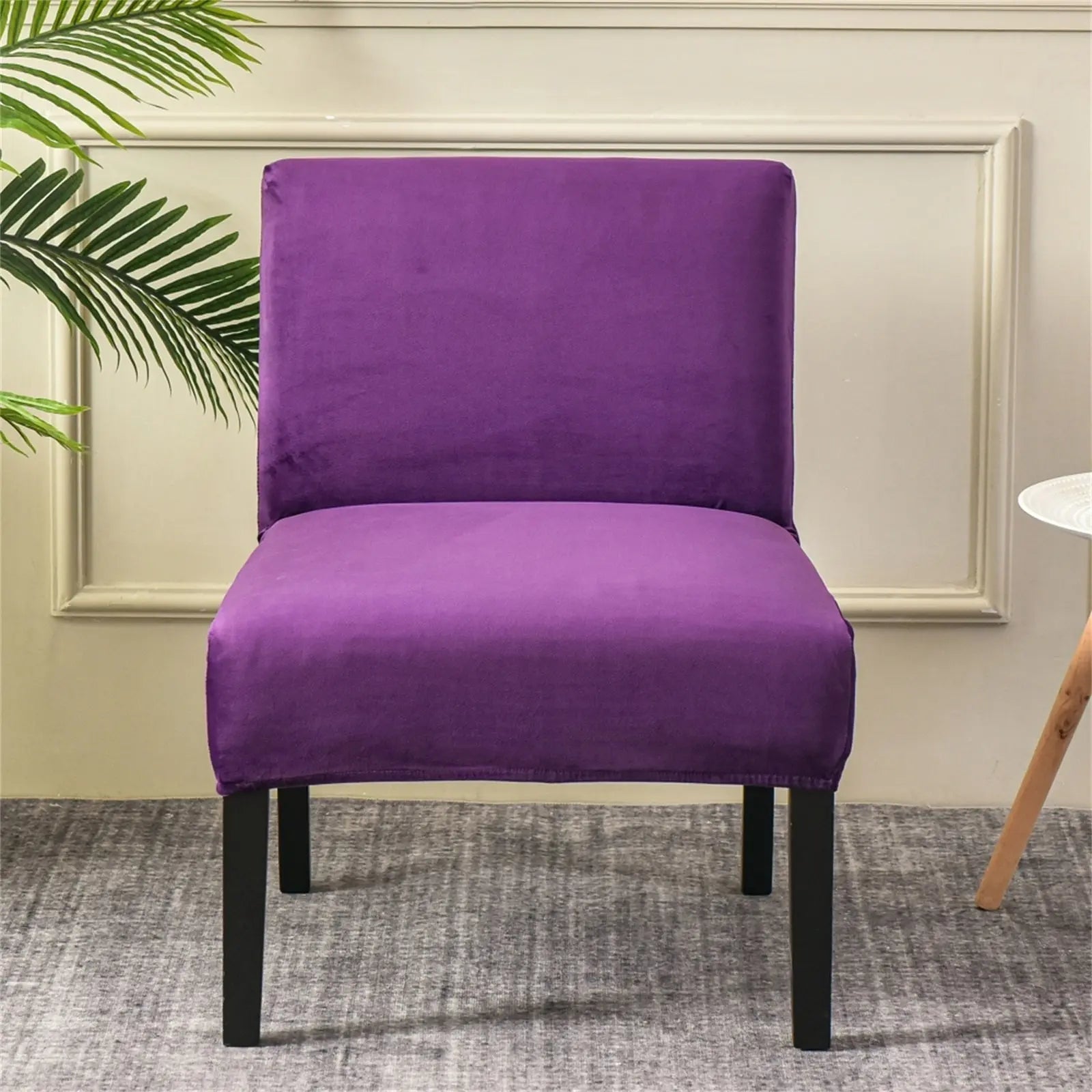 Purple wingback chair discount covers