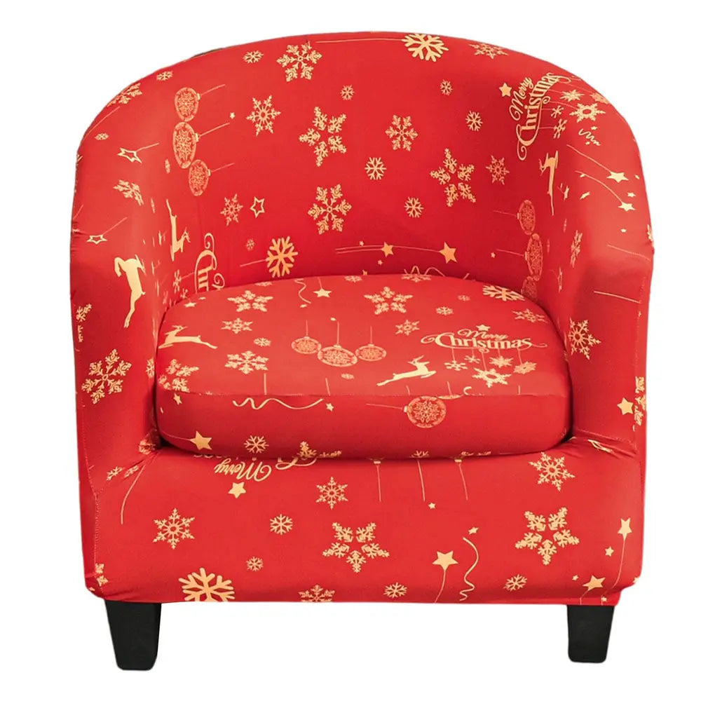 Classical 2 Pcs Christmas Style Red Club Chair Cover Removable Armchair Furniture Protector Top Level Crfatop %sku%