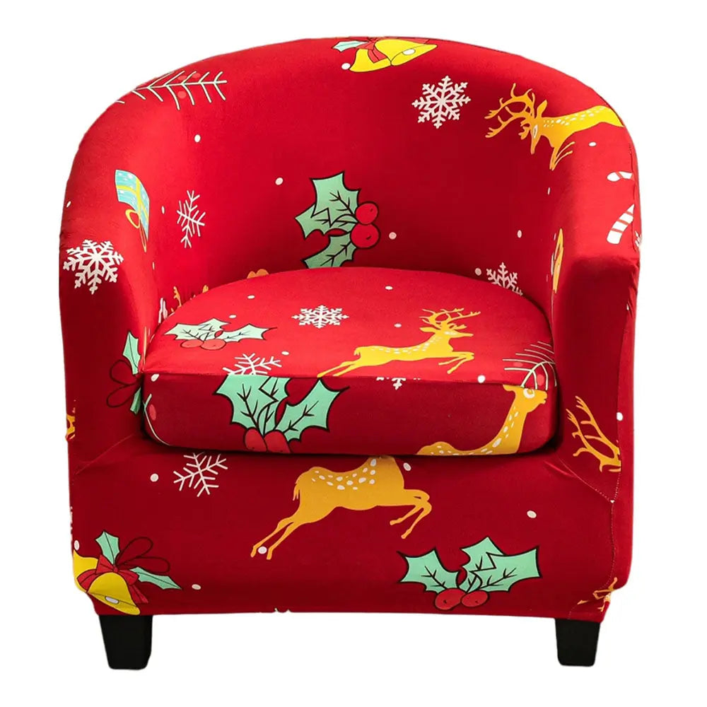 Classical 2 Pcs Christmas Style Red Club Chair Cover Removable Armchair Furniture Protector Top Level Crfatop %sku%