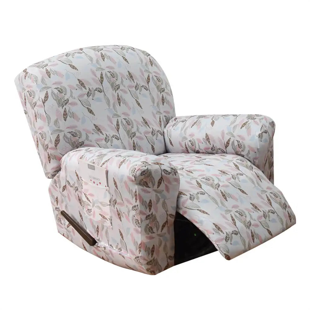 Cute Recliner Slipcover Stretch 4 piece Box Cushion Cover Crfatop