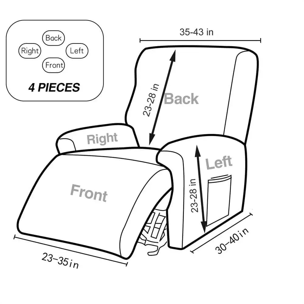 Cute Recliner Slipcover Stretch 4-piece Lazy Boy Sofa Cover One Seater Cover Crfatop %sku%