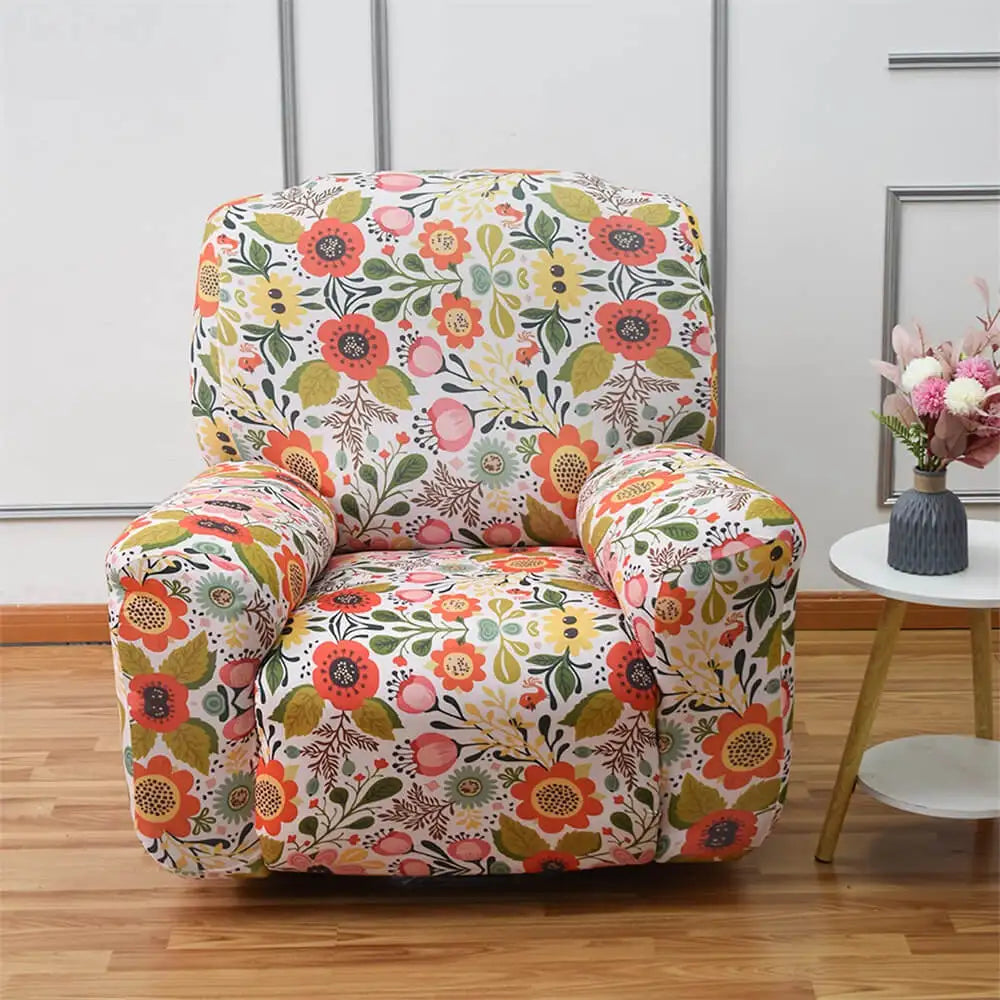 Cute Recliner Slipcover Stretch 4 piece Box Cushion Cover Crfatop