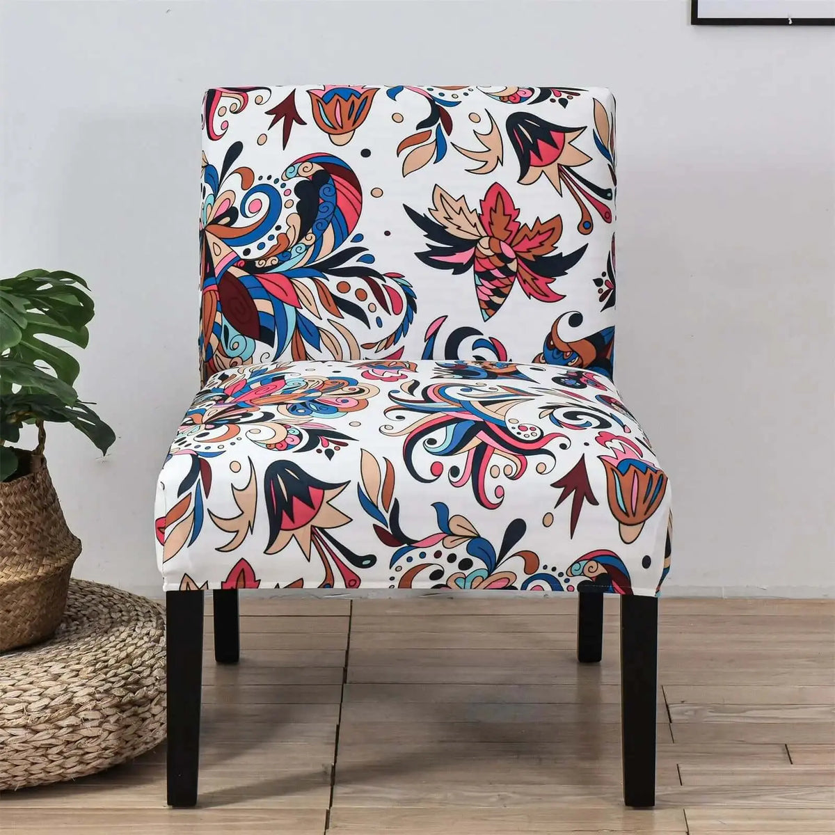 Elastic Armless Accent Chair Slip Covers Vintage Sofaprint Chair Slipcover Crfatop %sku%