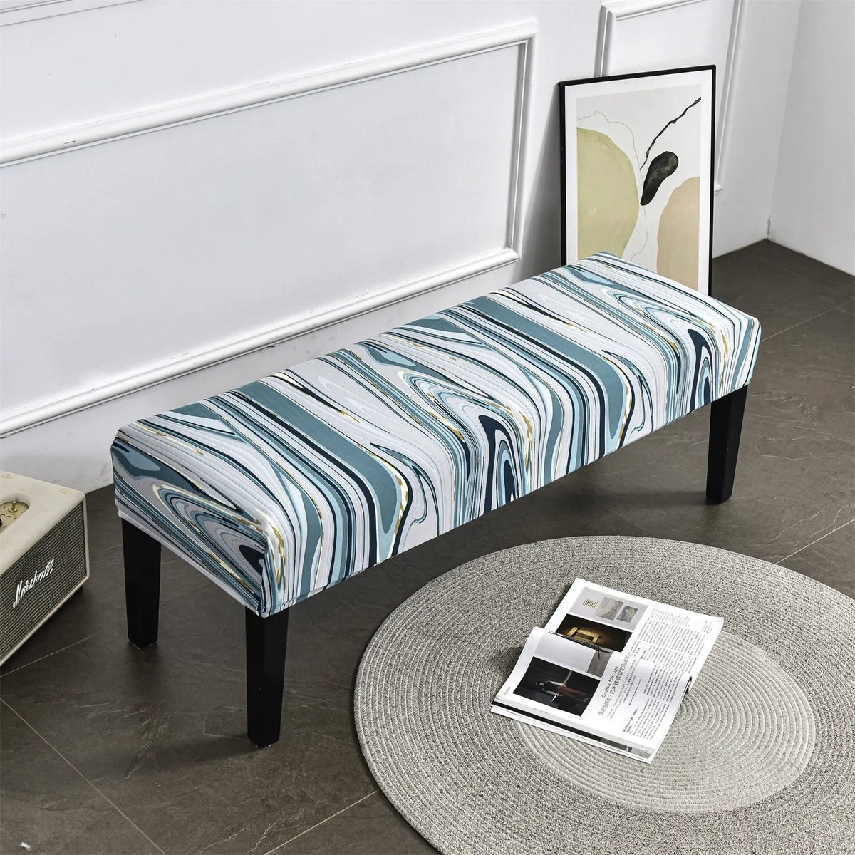 Elastic Textured Bench Cover Slipcover Plaid Striped Decorative Furniture Slipcover Crfatop Crfatop %sku%
