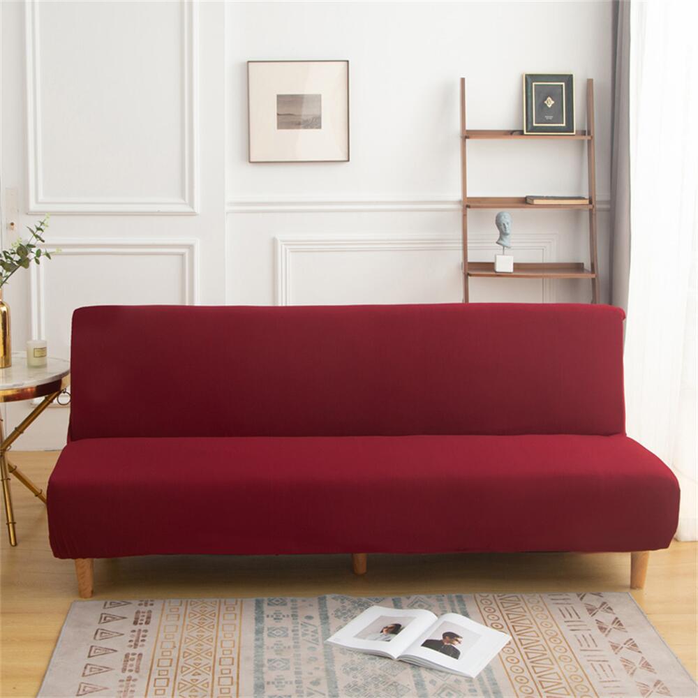 Red Futon Slipcover Solid Color Stretch Plaid Box Cushion Futon Sofa Cover Crfatop %sku%