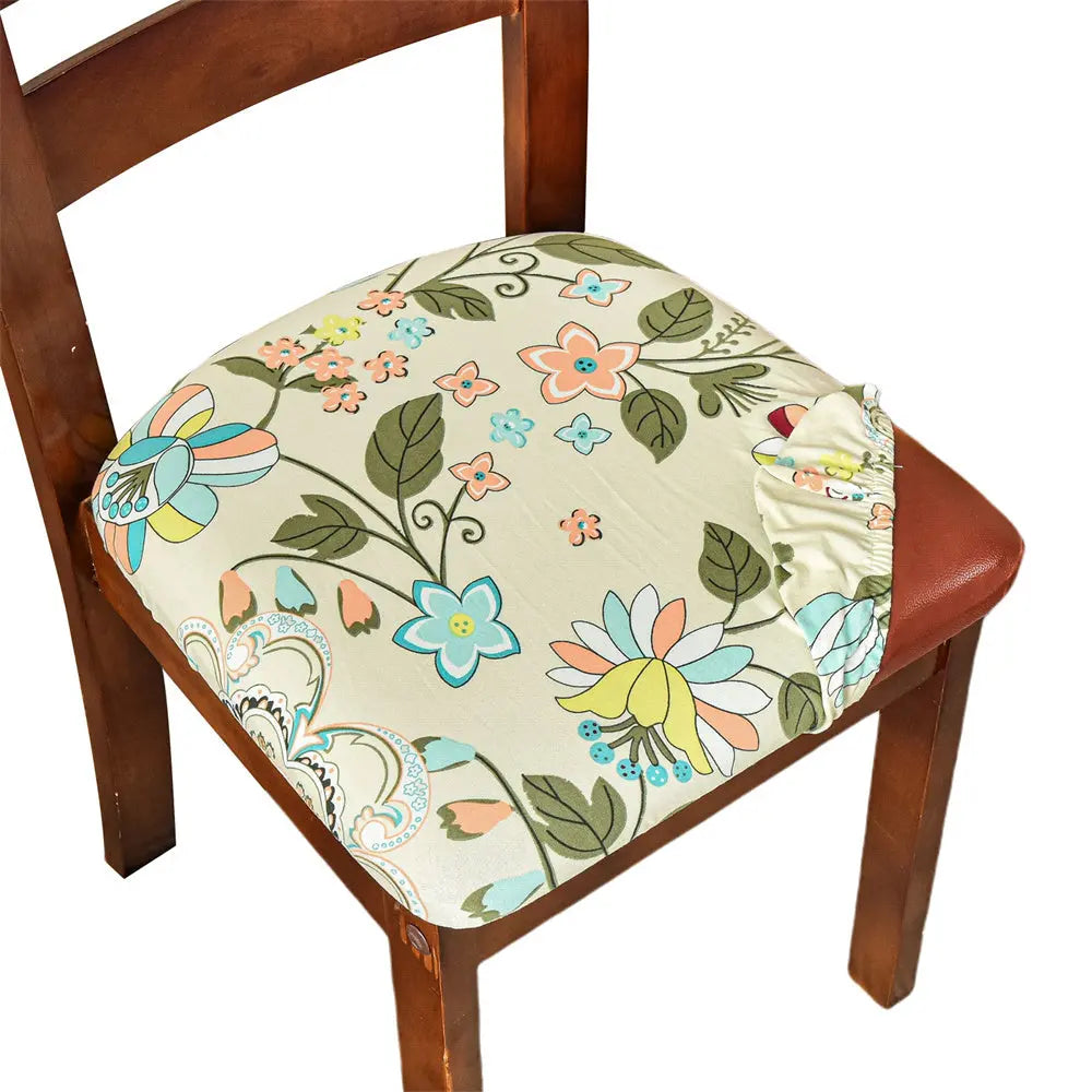 Floral Chair Seat Slipcover High Stretch 2 Pieces Chair Seat Cushion Cover for Dining Room Crfatop %sku%