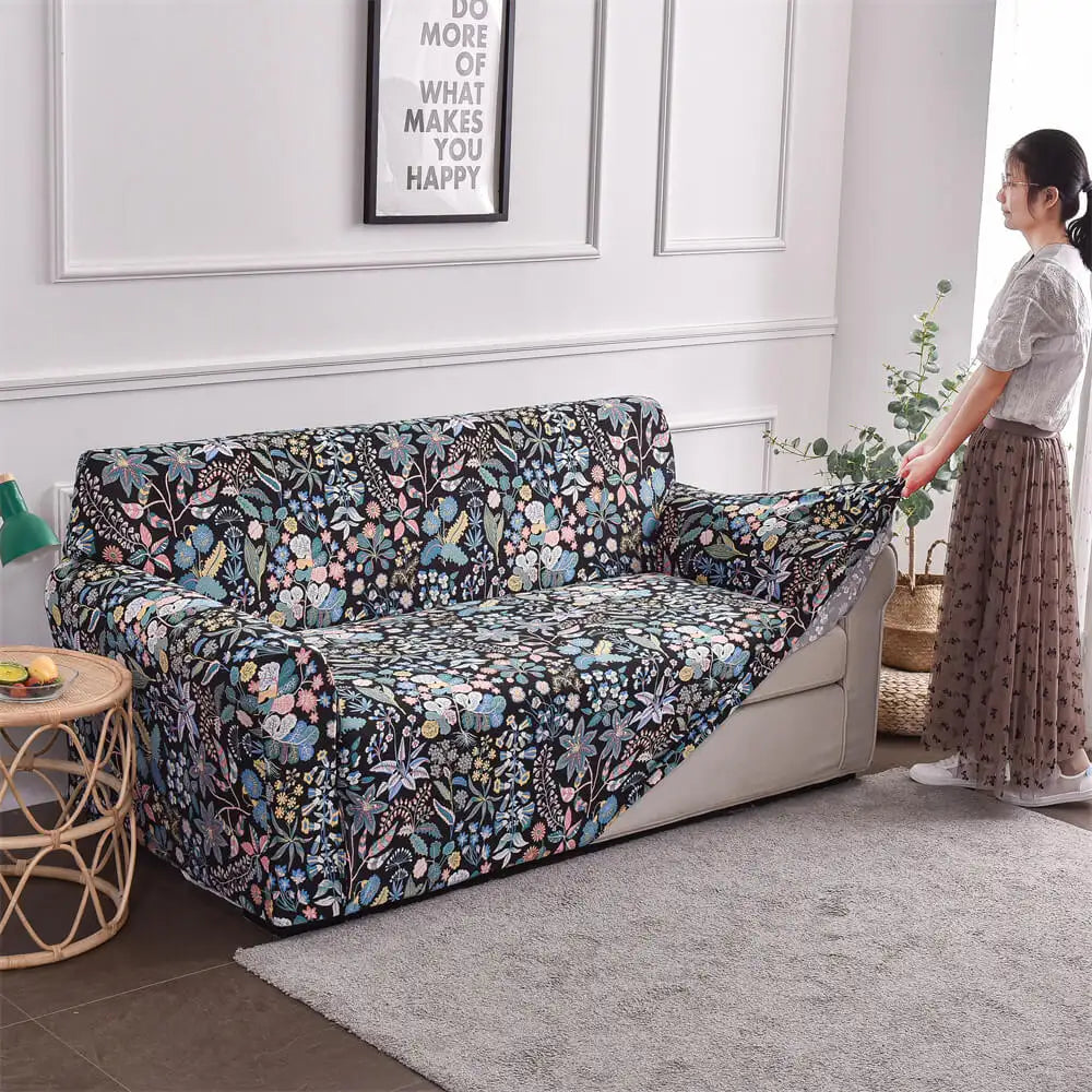 Floral Design Sofa Cover Slipcover for Loveseat /3 Cushion Couch Top Level Crfatop %sku%