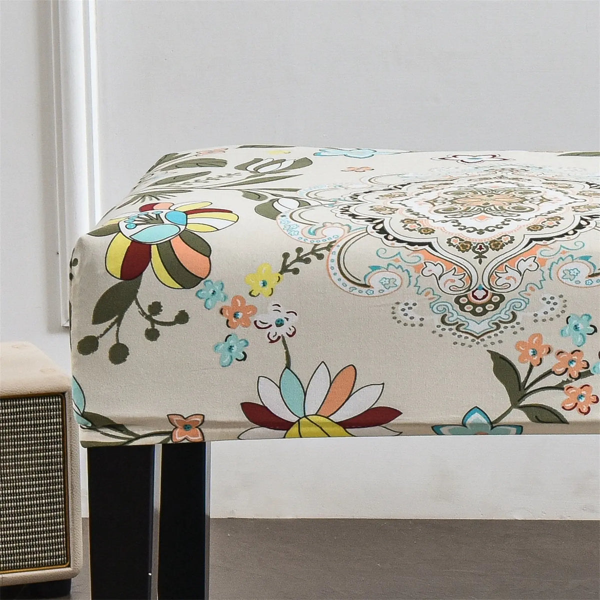 Floral Plus Size Dining Bench Cover Soft Washable Bench Ottaman Cover Slipcover BC0015 Crfatop %sku%