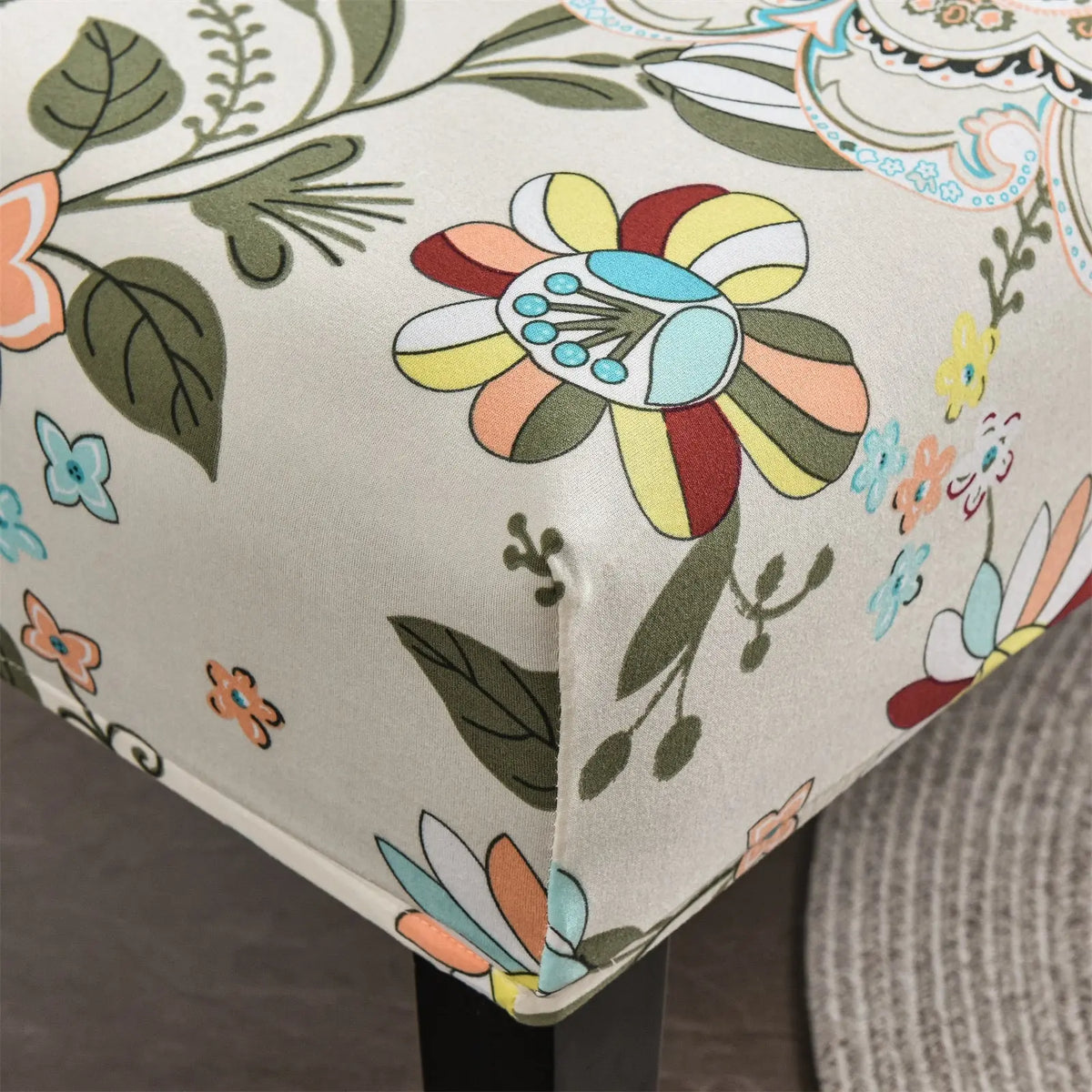 Floral Plus Size Dining Bench Cover Soft Washable Bench Ottaman Cover Slipcover BC0015 Crfatop %sku%