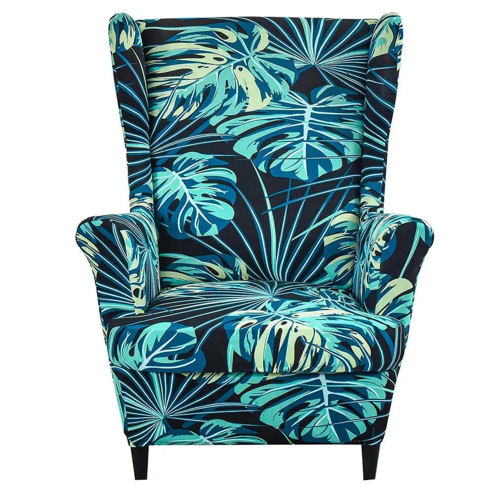 Floral Wing Armchair Slipcover Waterproof T-Cushion Chair Slipcover WB0004 Crfatop %sku%