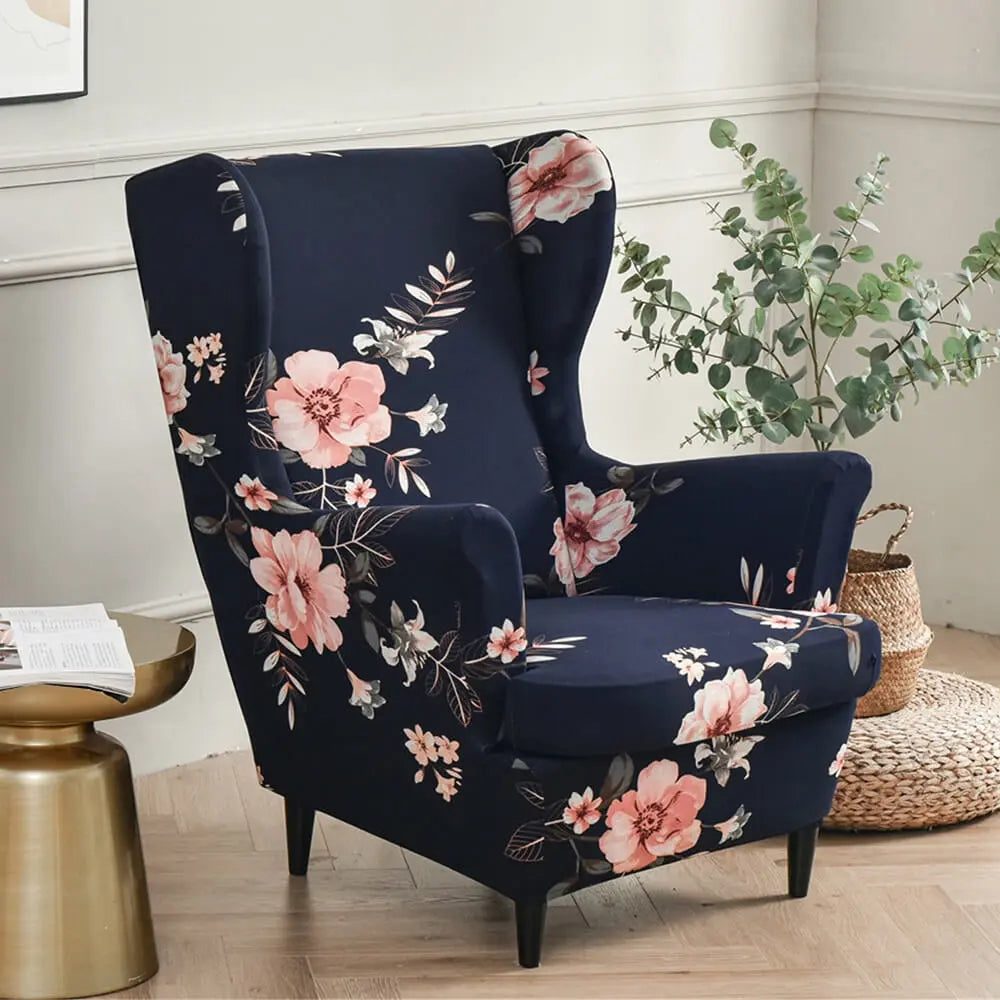 Navy best sale floral chair