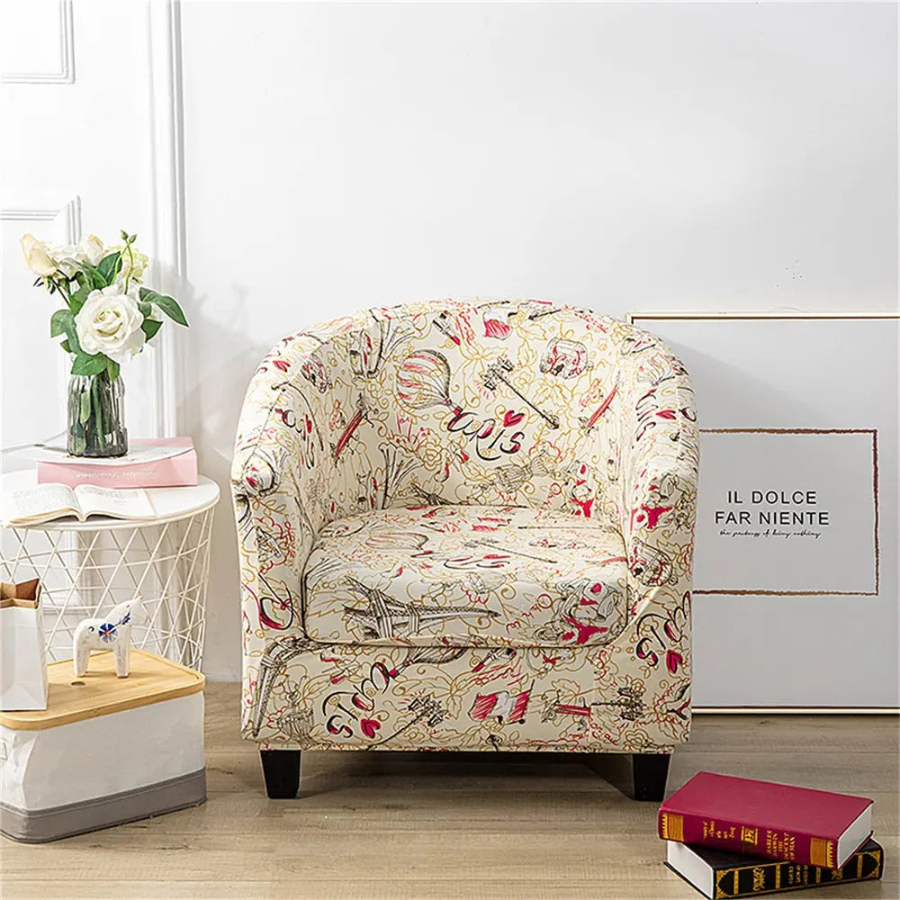 Fun Printing Club Chair Cover Trendy Tub Slipcovers Sofa Cover Furniture Protector for Living Room Crfatop %sku%