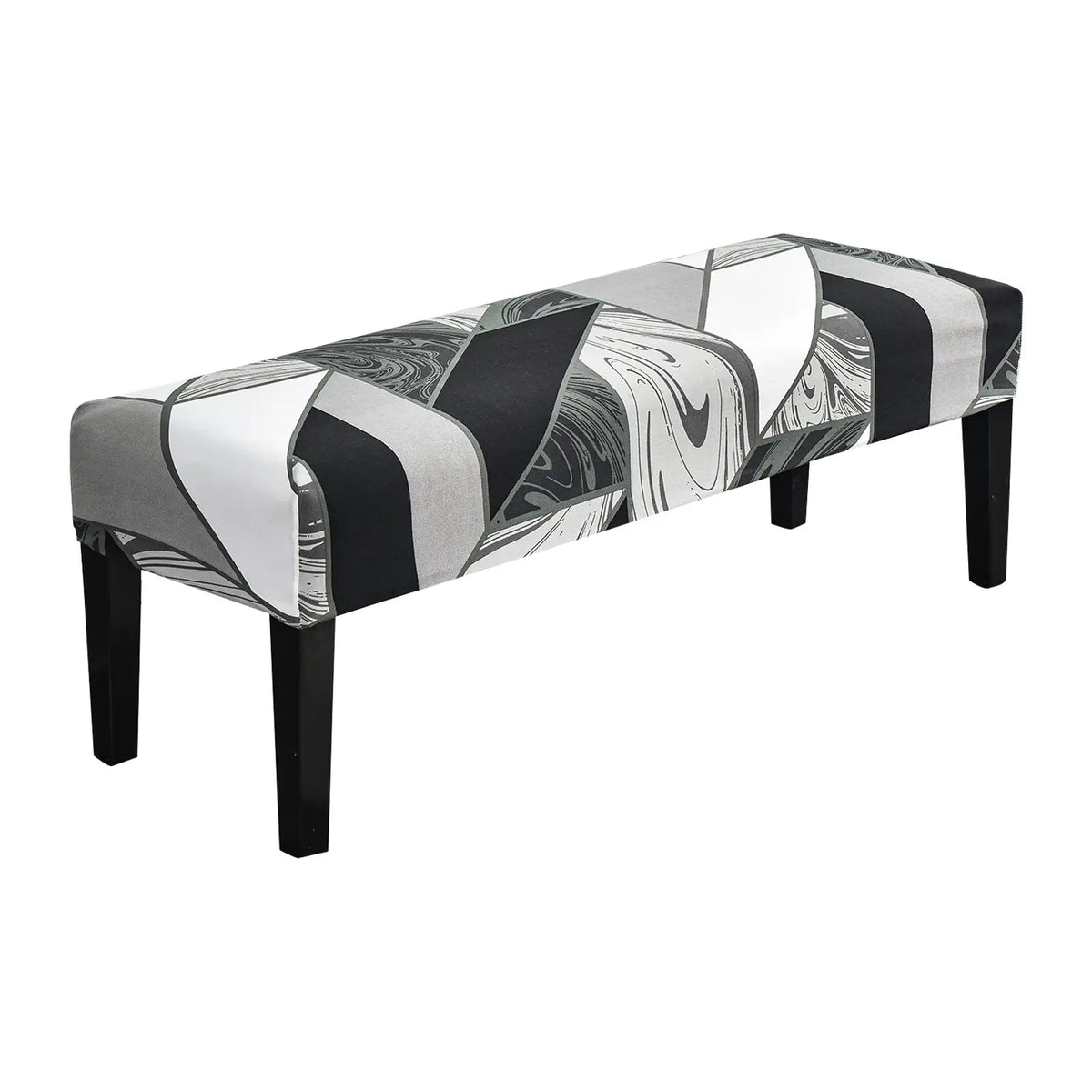 Graphic Print Stretchy Bench Slipcover Durable One Size Dining Bench Cover for Living Room Eco-Ancheng %sku%