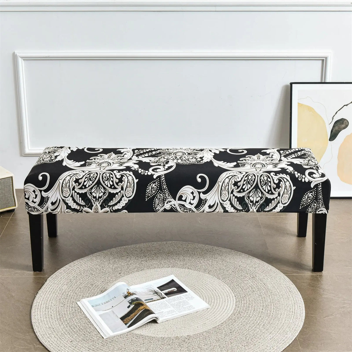 One Piece Dining Bench Slipcover Removable High Stretch Bench Seat Furniture Protector Crfatop %sku%