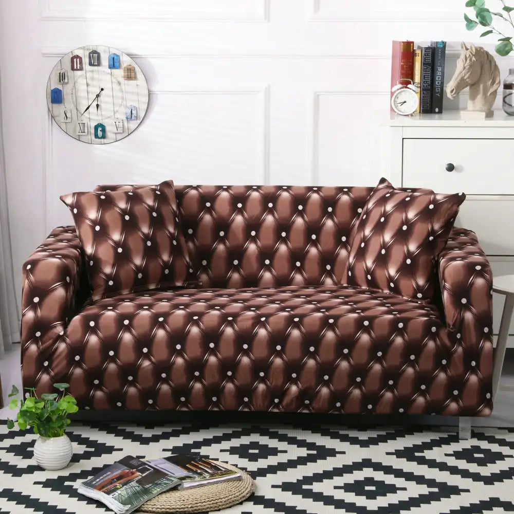 One-piece Loveseat Couch Cover Elastic Printing Sectional Sofa Armchair Slipcover Crfatop %sku%