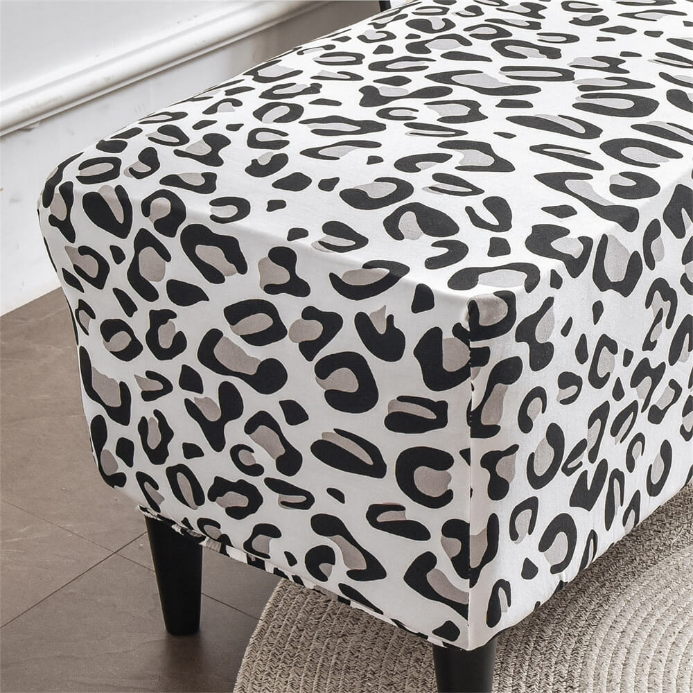 Leopard Prints Ottoman Slipcover High Quality Rectangle Storage Stool Sofa Cover Footstool Protector Crfatop %sku%