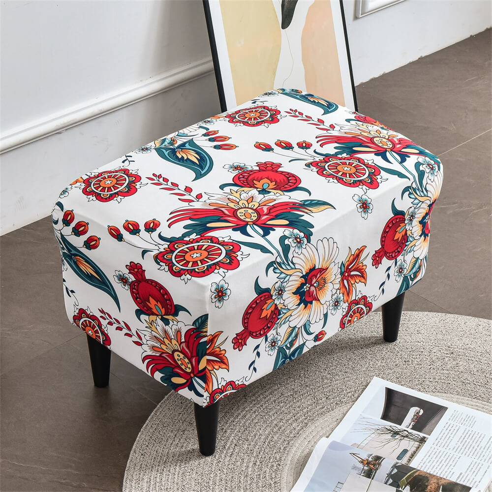 Fun Printing Ottoman Slipcover Strethy Washable Footrest Sofa Cover Top Level Crfatop %sku%