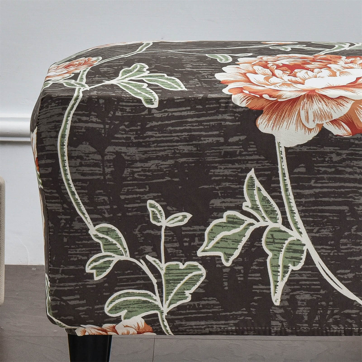 One Piece Ottoman Slipcover Stretch Spandex Floral Rectangle Folding Box Cushion Sofa Cover Crfatop %sku%