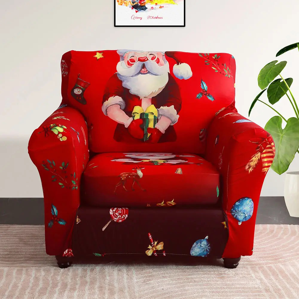 Patterned Armchair Slipcover for Christmas Crfatop %sku%