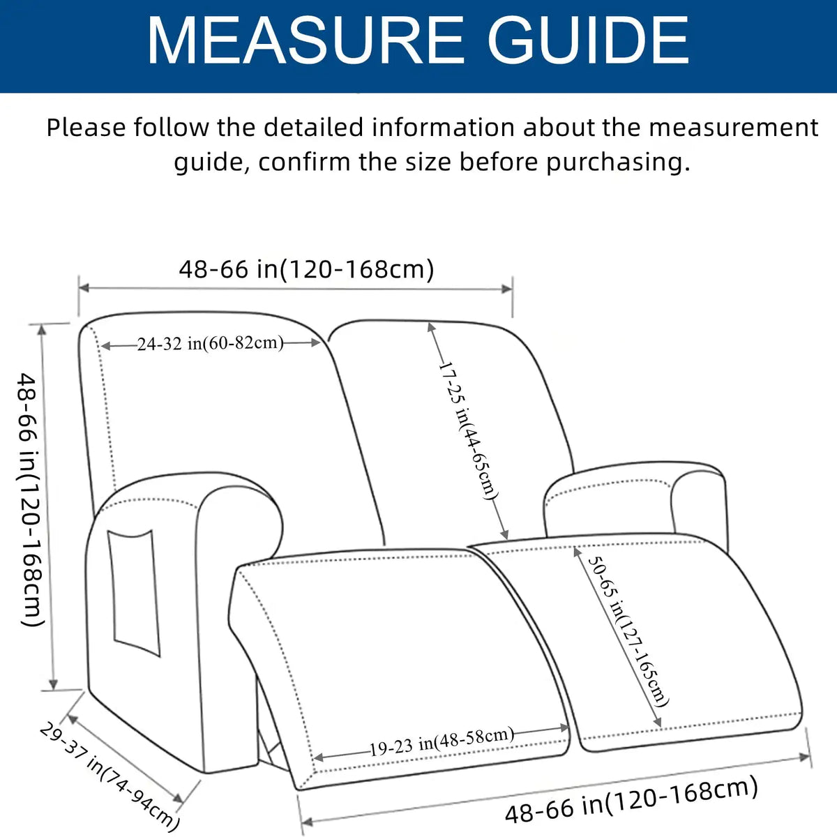 Plain 2-seater Recliner Slipcover Stretch Velvet Recliner Loveseat Cover Crfatop %sku%