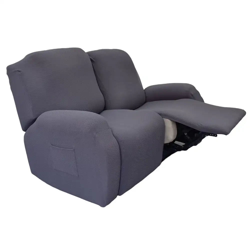 Plain 2-seater Recliner Slipcover Stretch Velvet Recliner Loveseat Cover Crfatop %sku%