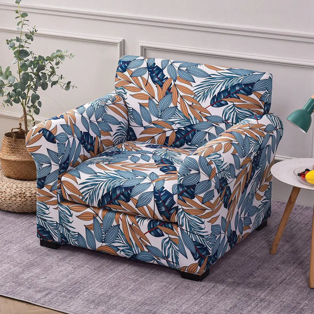 Printed 1 Seater Sofa Cover Stretch Armchair Seat Slipcover Crfatop %sku%