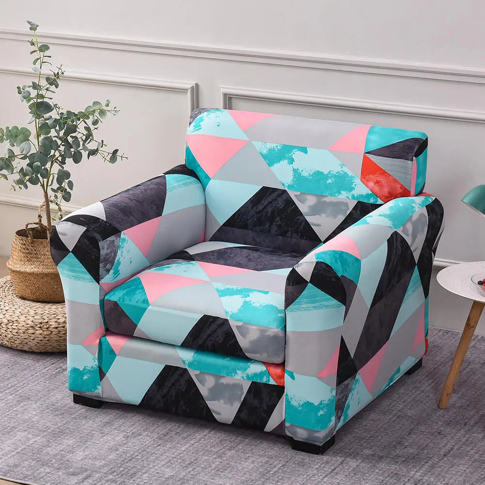 Printed 1 Seater Sofa Cover Stretch Armchair Seat Slipcover Crfatop %sku%