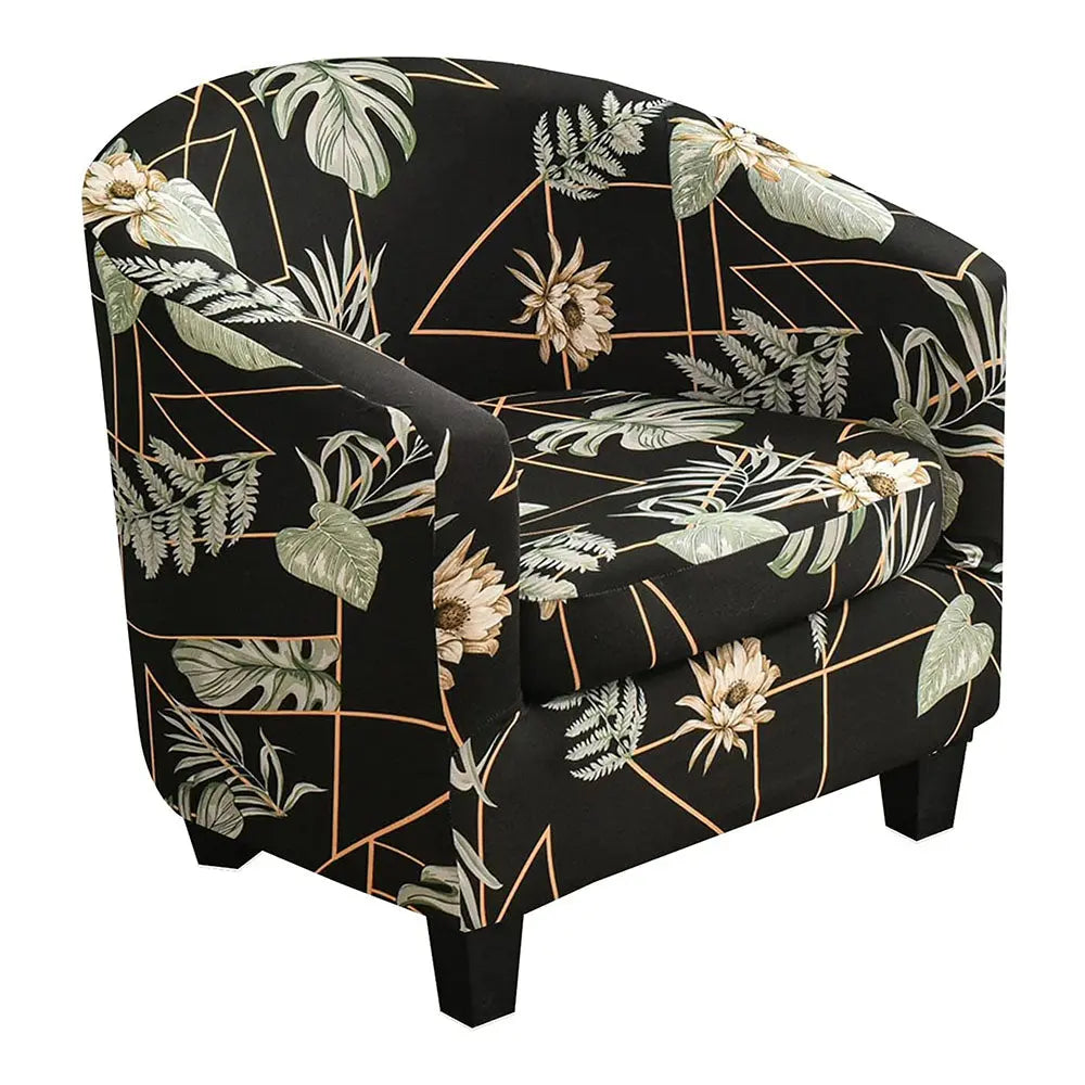 Printed Club Chair Slipcover Stretch Spandex Armchair Sofa Non-slip Cover Top Level Crfatop %sku%