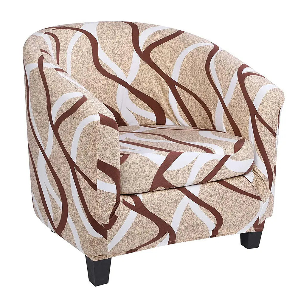 Printed Club Chair Slipcover Stretch Spandex Armchair Sofa Non-slip Cover Top Level Crfatop %sku%