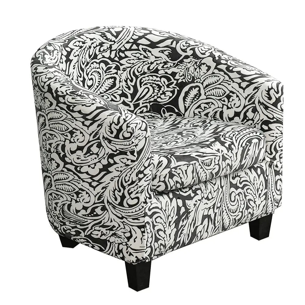 Printed Club Chair Slipcover Stretch Spandex Armchair Sofa Non-slip Cover Top Level Crfatop %sku%