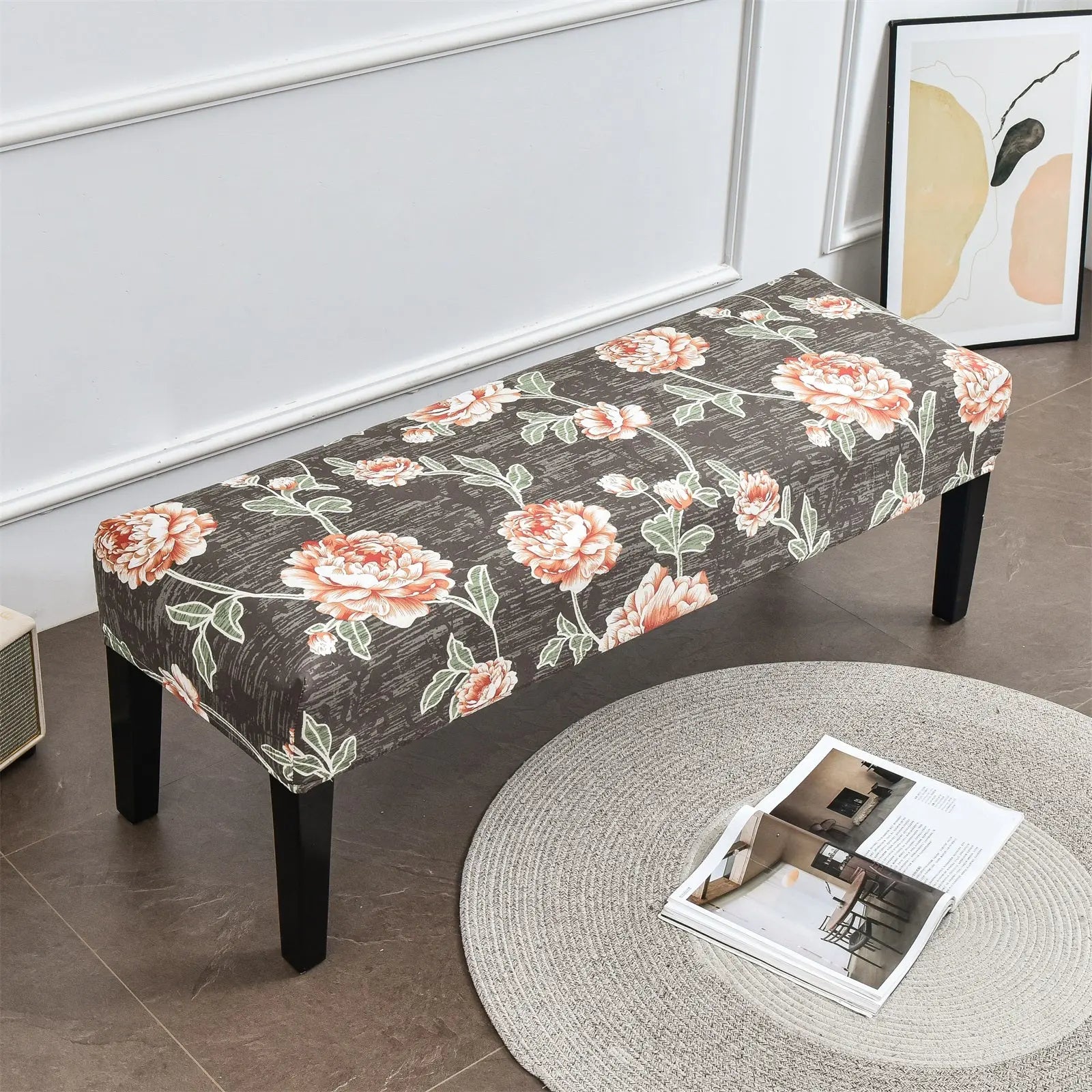 Dining Bench Cover Printed Dining Bench Cover Seat Cushion