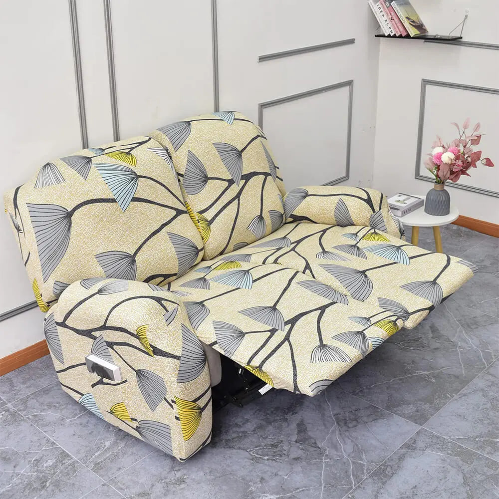 Printed Recliner Couch Cover 2-seater Loveseat Slipcover for Recliner Crfatop %sku%