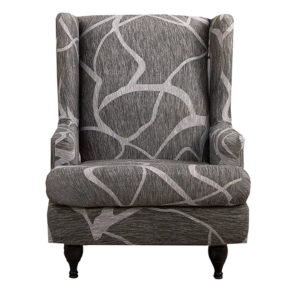 Printing Wingback Chair Cover Durable Polyester 1 Set of 2 Pics Decorative Furniture Slipcover Crfatop %sku%