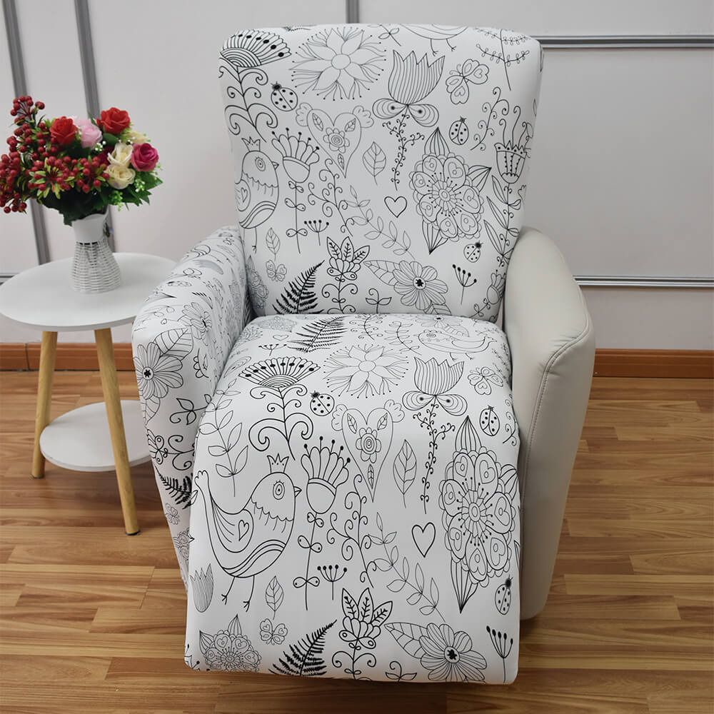 Graffiti Printing Sofaprint Recliner Sofa Cover 4-Piece Stretch Fit Couch Slipcover Top Level Crfatop %sku%