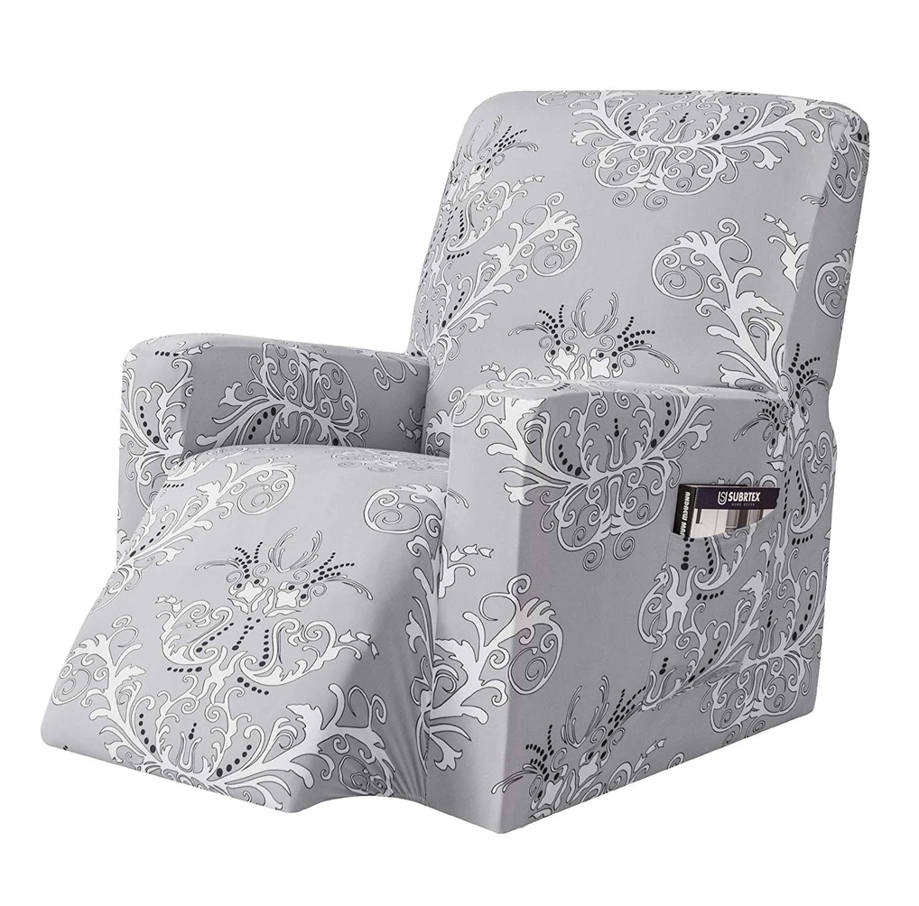 Chic Embroidery Recliner Slipcover Jacquard Armchair Sofa Cover With Pockets Crfatop %sku%