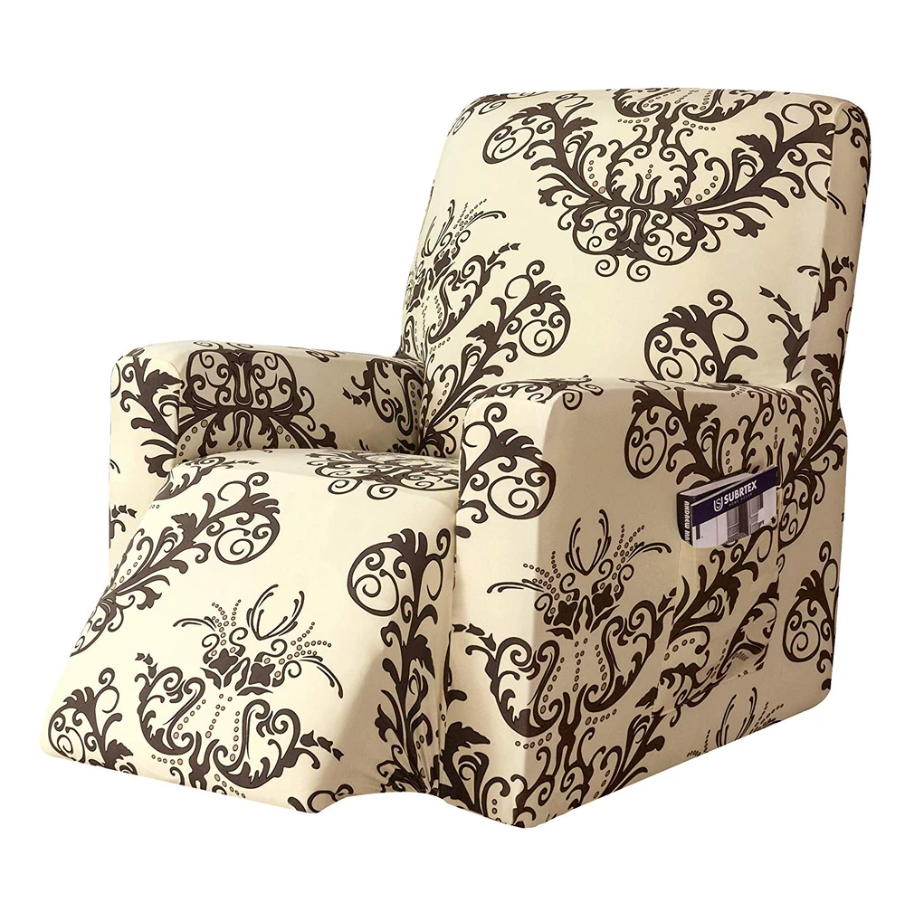 Chic Embroidery Recliner Slipcover Jacquard Armchair Sofa Cover With Pockets Crfatop %sku%