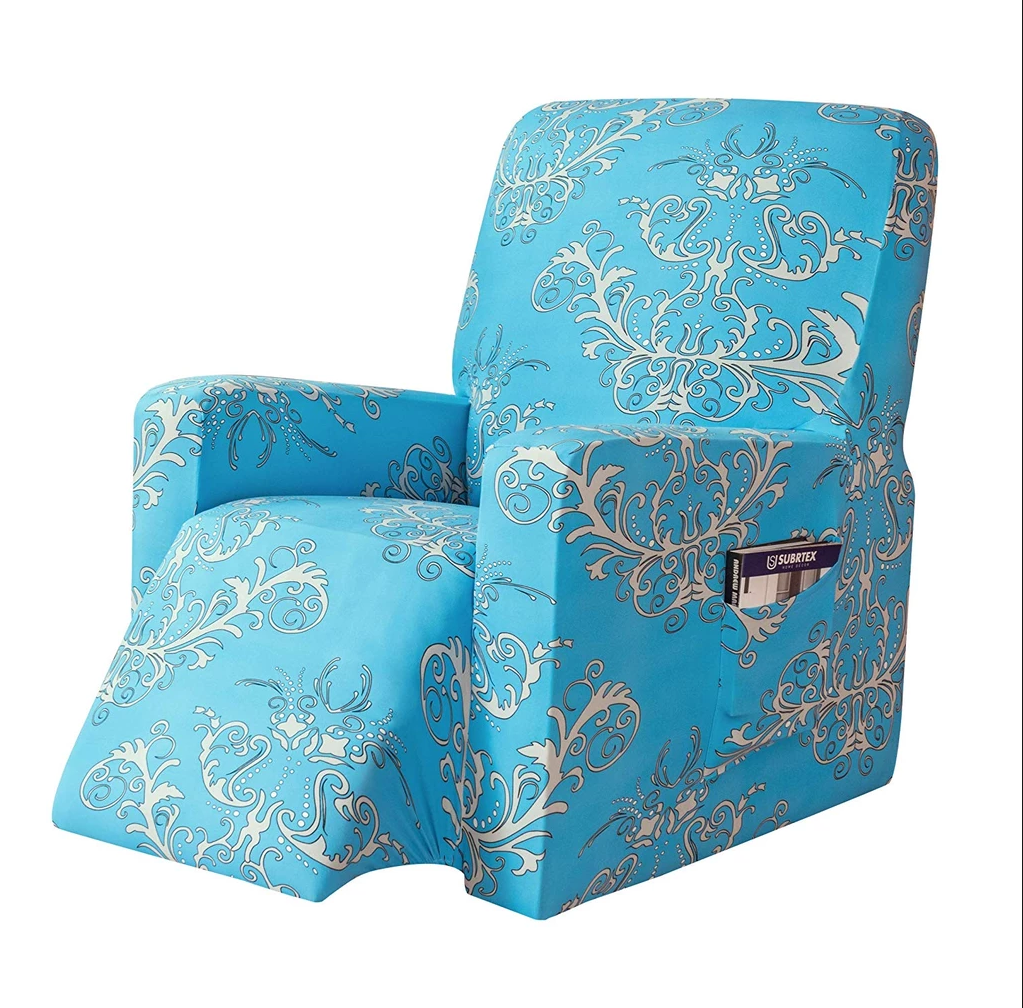 Chic Embroidery Recliner Slipcover Jacquard Armchair Sofa Cover With Pockets Crfatop %sku%