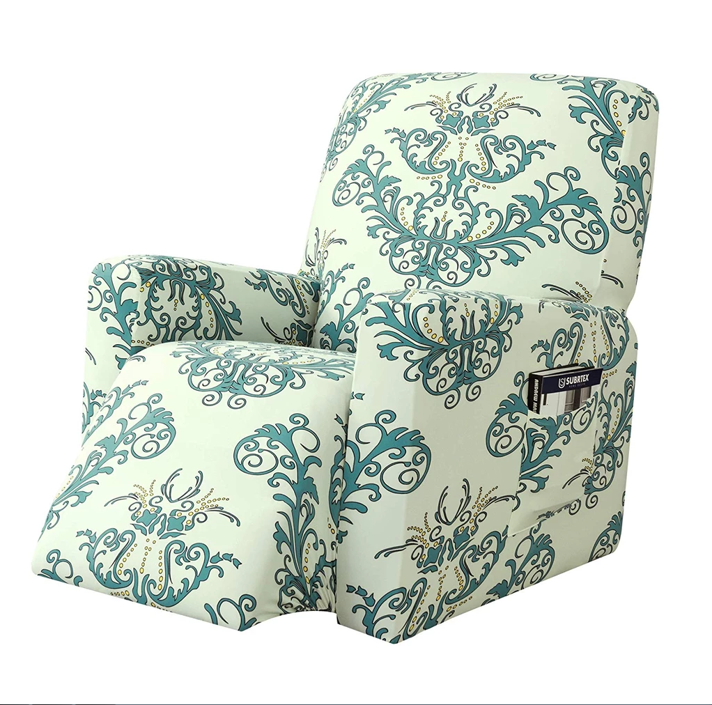 Chic Embroidery Recliner Slipcover Jacquard Armchair Sofa Cover With Pockets Crfatop %sku%