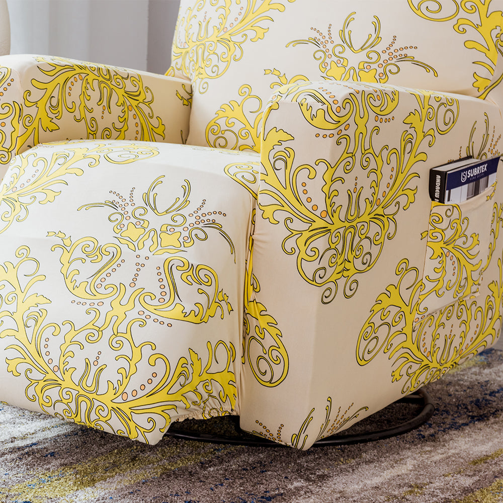 Chic Embroidery Recliner Slipcover Jacquard Armchair Sofa Cover With Pockets Crfatop %sku%