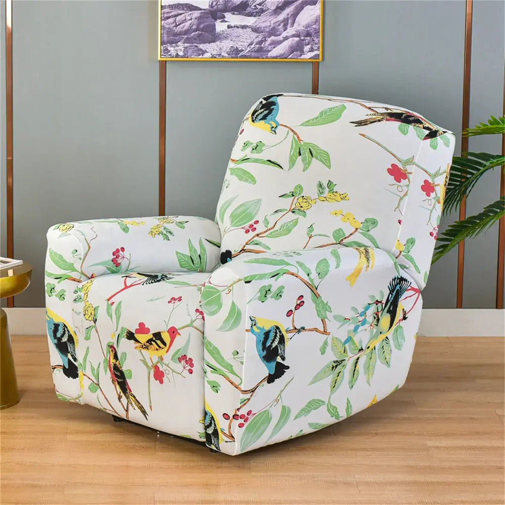 Printed Recliner Sofa Slipcover 4 Pieces Box Cushion Cover Top