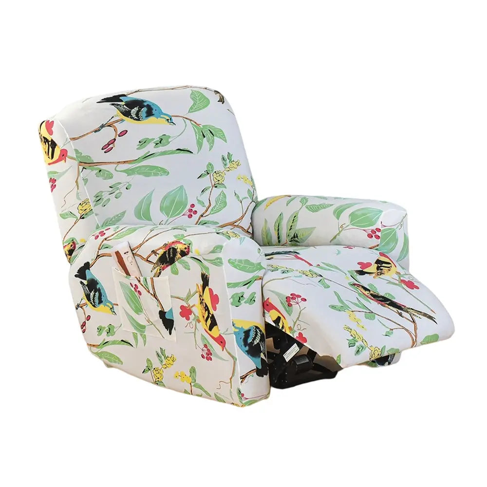 Recliner Arm Covers 4 Pieces Floral Printed Box Cushion Couch Cover for Reclining couch Crfatop %sku%