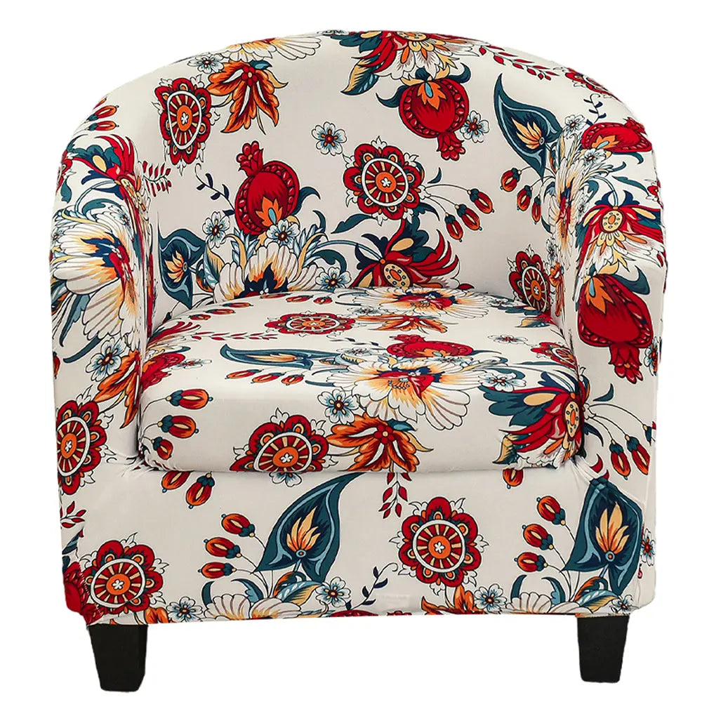 Stretch 2 Pics Floral Printing Tub Chair Slipcovers Club Chair Slipcover Armchair Covers Crfatop %sku%