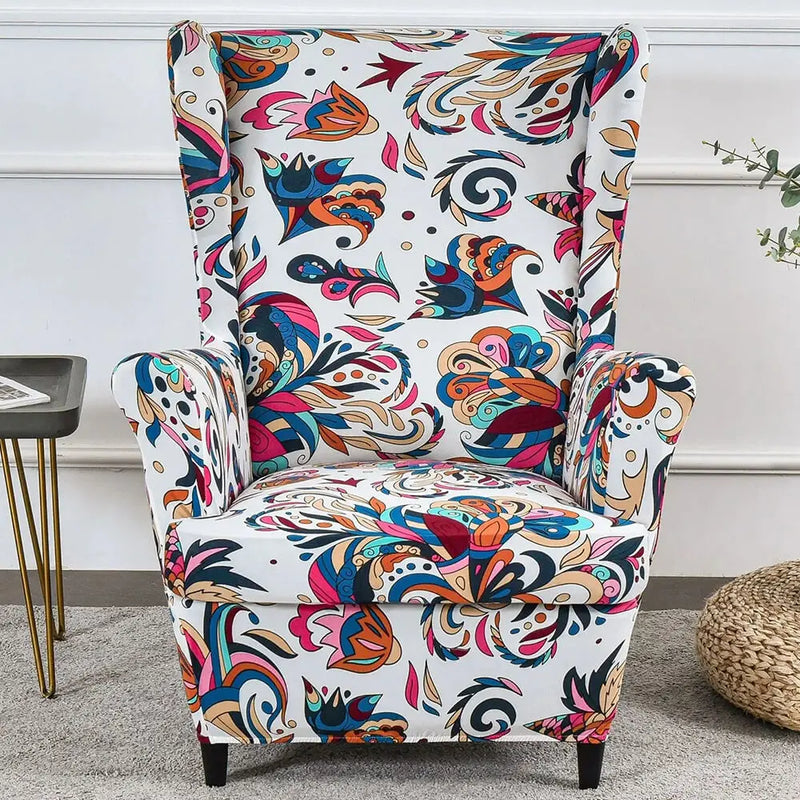 Stretch Wing Chair Slipcover Non-slip T-Cushion Armchair Cover Crfatop %sku%