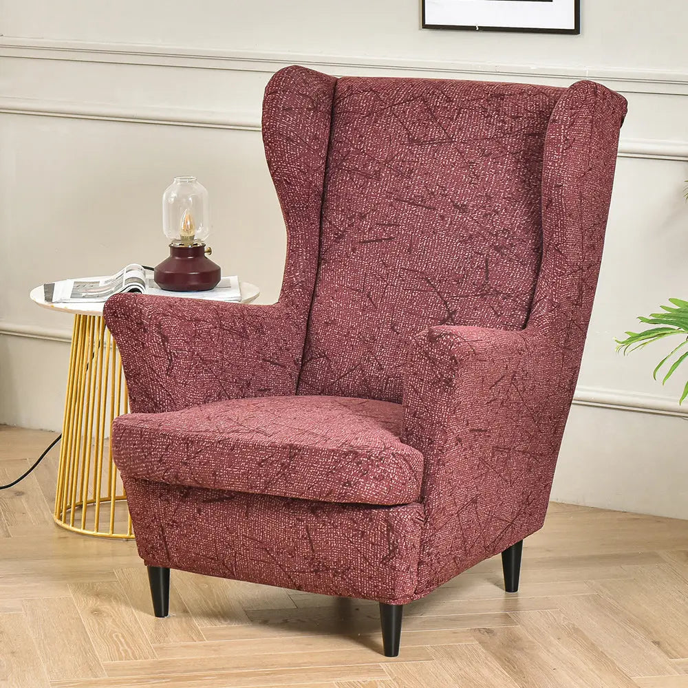 Velvet wingback best sale chair covers