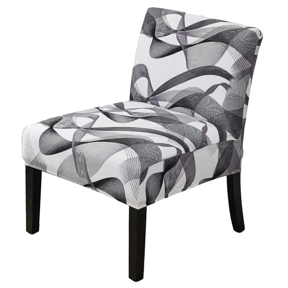 Stylish Flowing Cloud Printed Stretch Armless Accent Chair Slipcover Removable Wingback Chair T-cushion Cover Crfatop %sku%