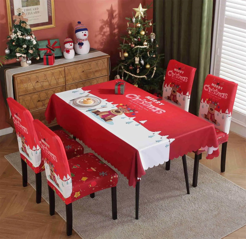 Tablecloth & Stretchable Dining Chair Covers Christmas Decor Crfatop %sku%