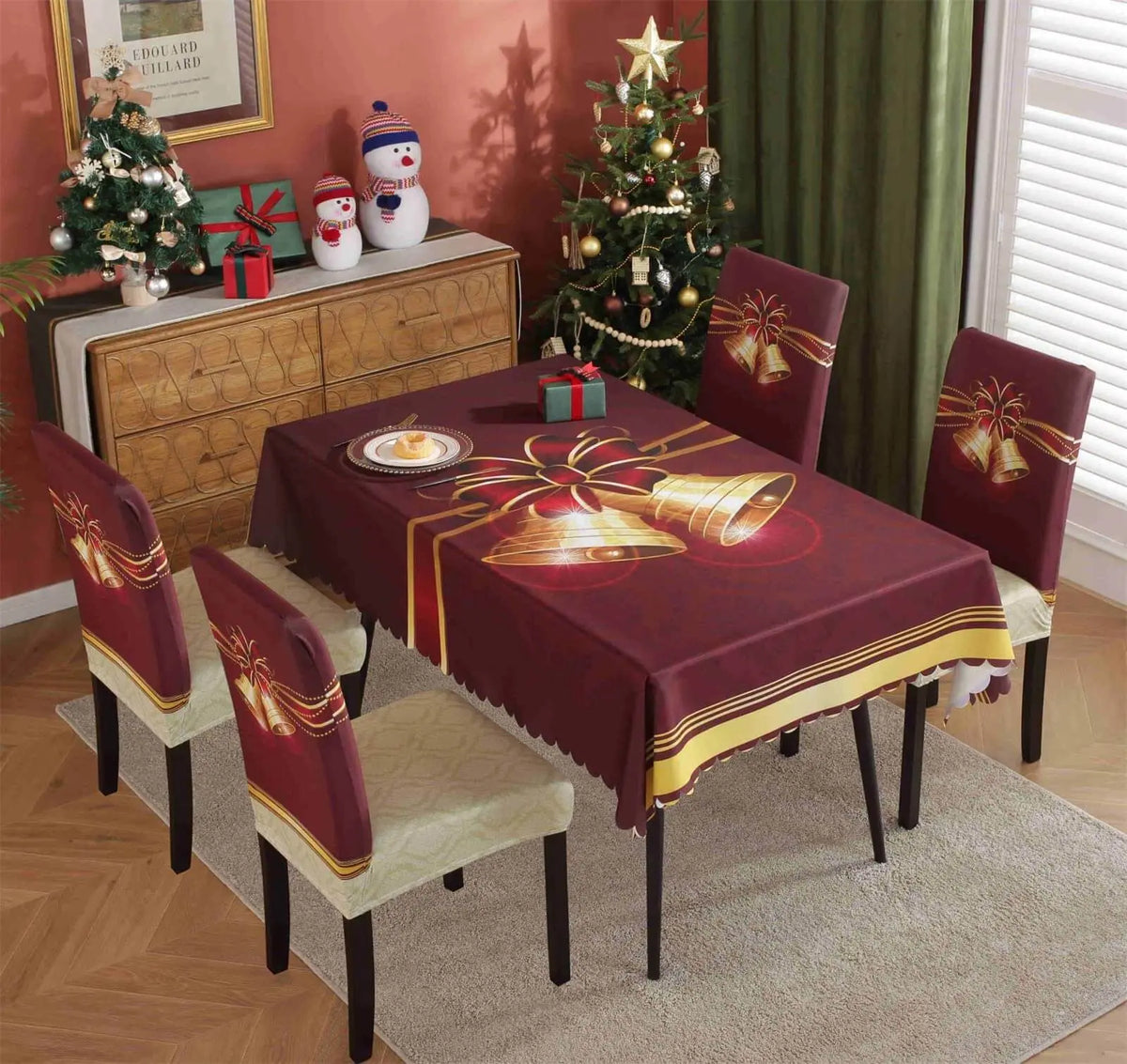 Tablecloth & Stretchable Dining Chair Covers Christmas Decor Crfatop %sku%