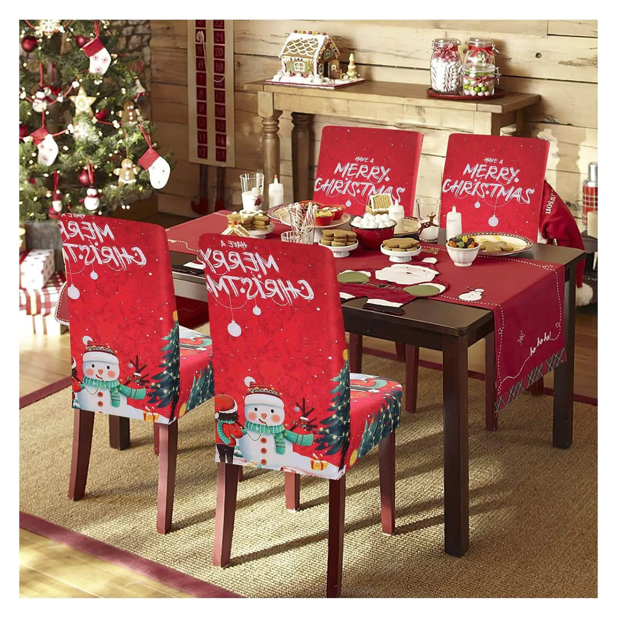 Tablecloth & Stretchable Dining Chair Covers Christmas Decor Crfatop %sku%