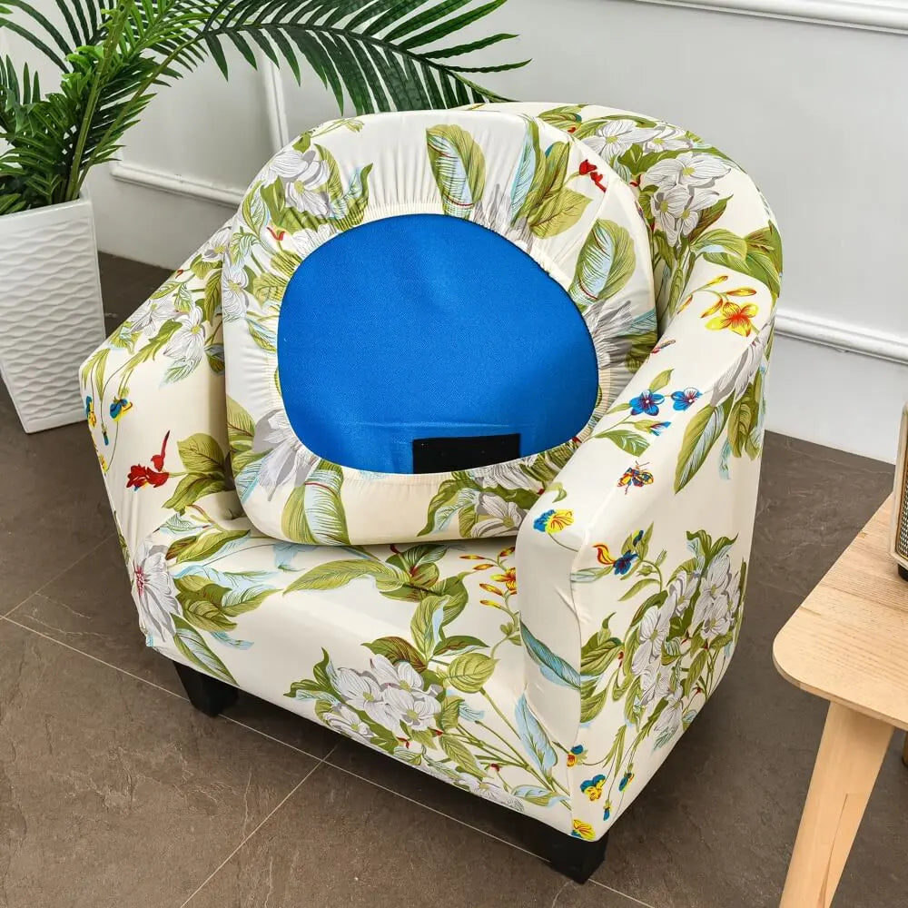 Crfatop Club Chair Slipcover Floral Tub Chair Cover