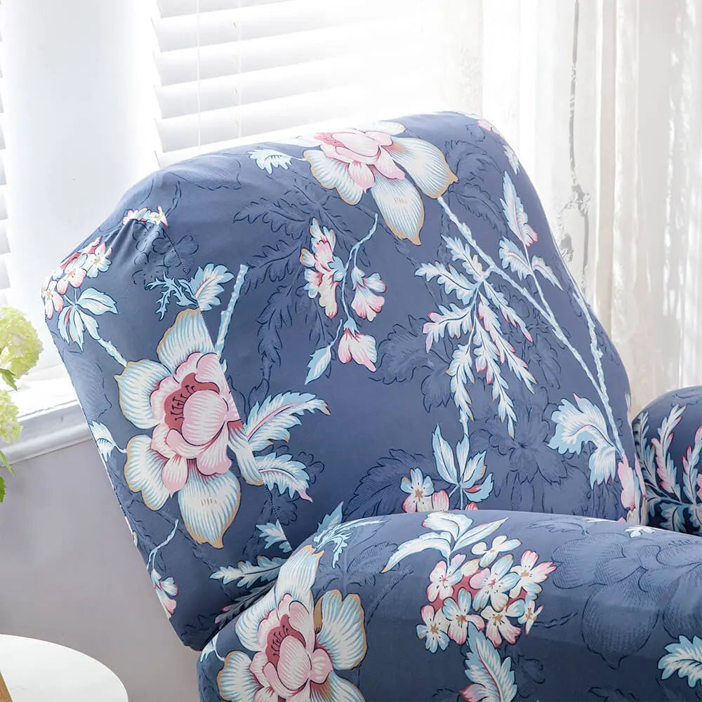 Unique Blue Floral Recliner Chair Slipcover Chic Sofa Recliner Arm Cover Furniture Protector Crfatop %sku%